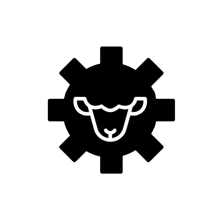 sheep-cog Black sheep logo for box of organic fresh - be the leader of your industry