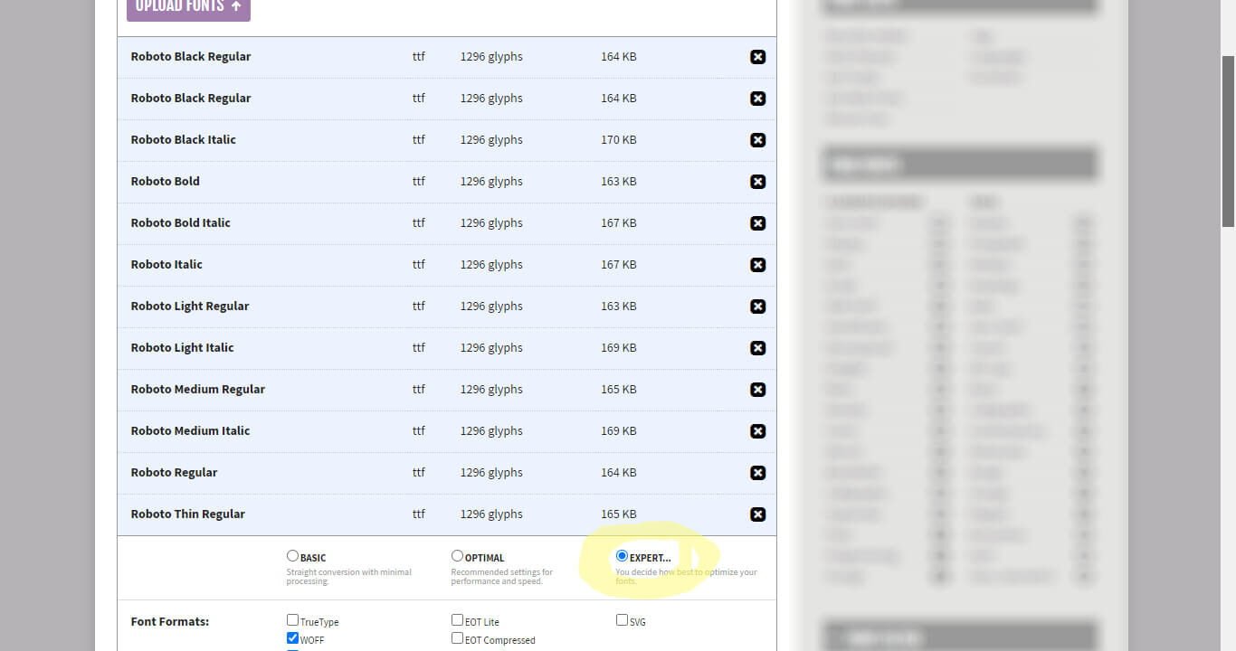 loading google fonts locally starts with generating fonts that are optimized from ttf files into woff2 and woff files